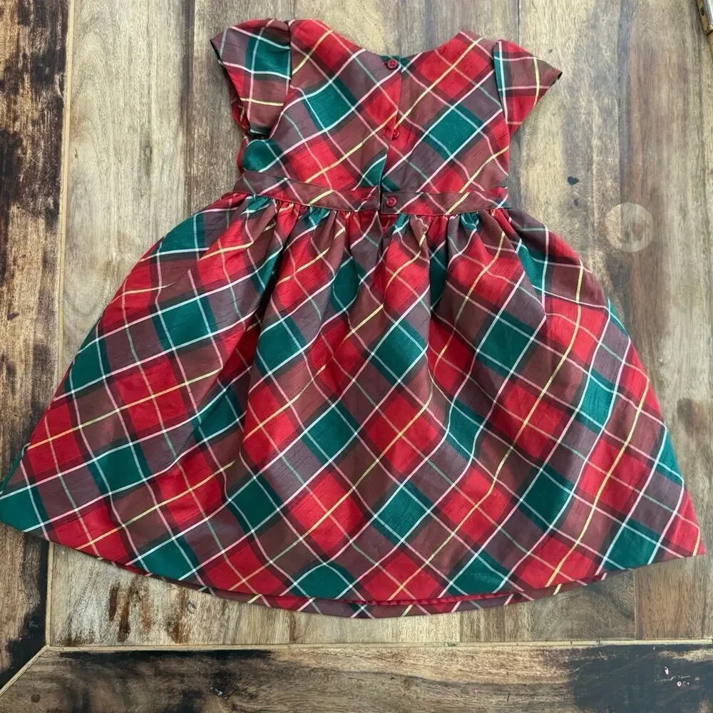 Gymboree Girls Red Plaid Christmas Traditions Lined Holiday Dress Size 5T